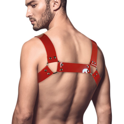 Чоловічі портупеї на груди Feral Feelings - Bulldog Harness Red