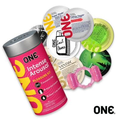 Подарунковий набір ONE Intense Arousal (презервативи, змазки, вібратор)