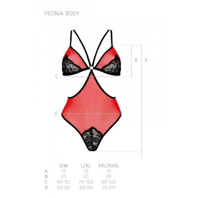 Боді PEONIA BODY Red S/M Passion