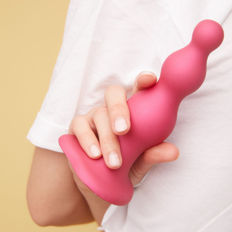 Насадка для страпону Strap-On-Me Dildo Plug Beads Framboise Metallic S