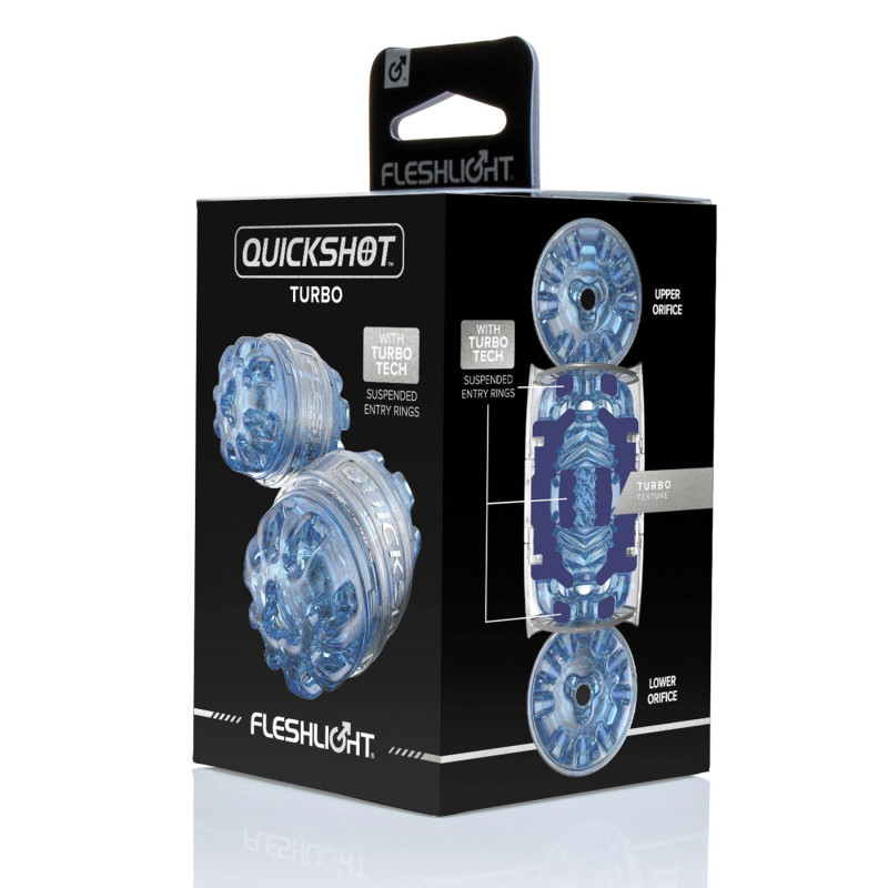 Мастурбатор Fleshlight Quickshot Turbo Blue Ice, компактний, відмінно для пар та мінету