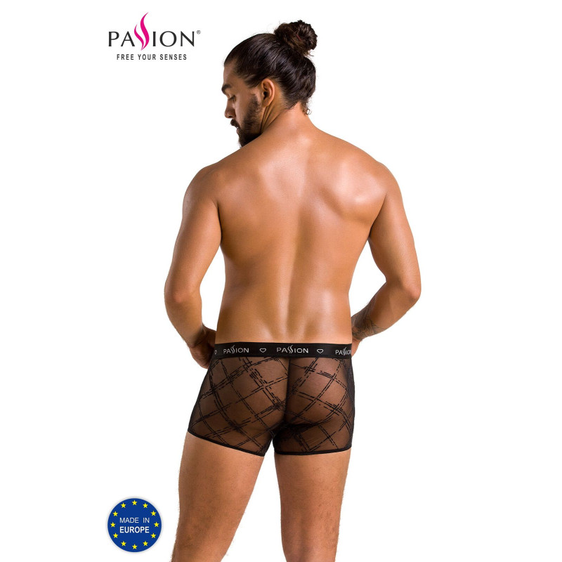 Чоловічі прозорі боксери Passion 032 Short James L/XL Black, сітка