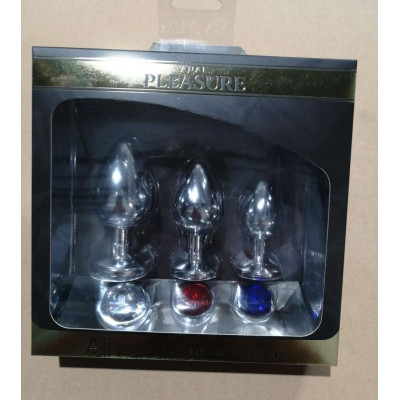 Набір металевих анальних пробок Alive Metal Plug Kit, 8x3.4 см (м'ята упаковка)