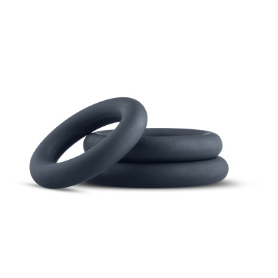 Набір ерекційних кілець Boners 3-Piece Cock Ring Set, сірий Набір ерекційних кілець Boners 3-Piece Cock Ring Set, сірий