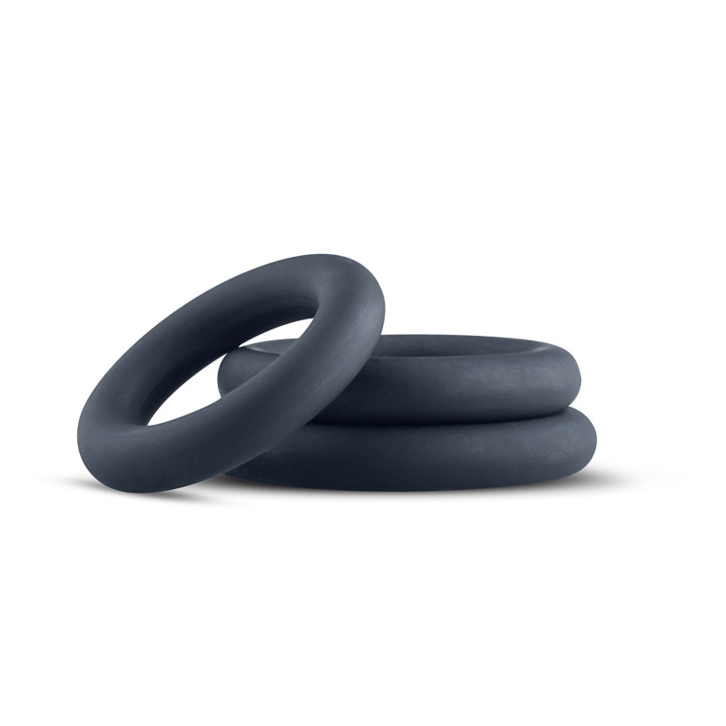 Набір ерекційних кілець Boners 3-Piece Cock Ring Set, сірий