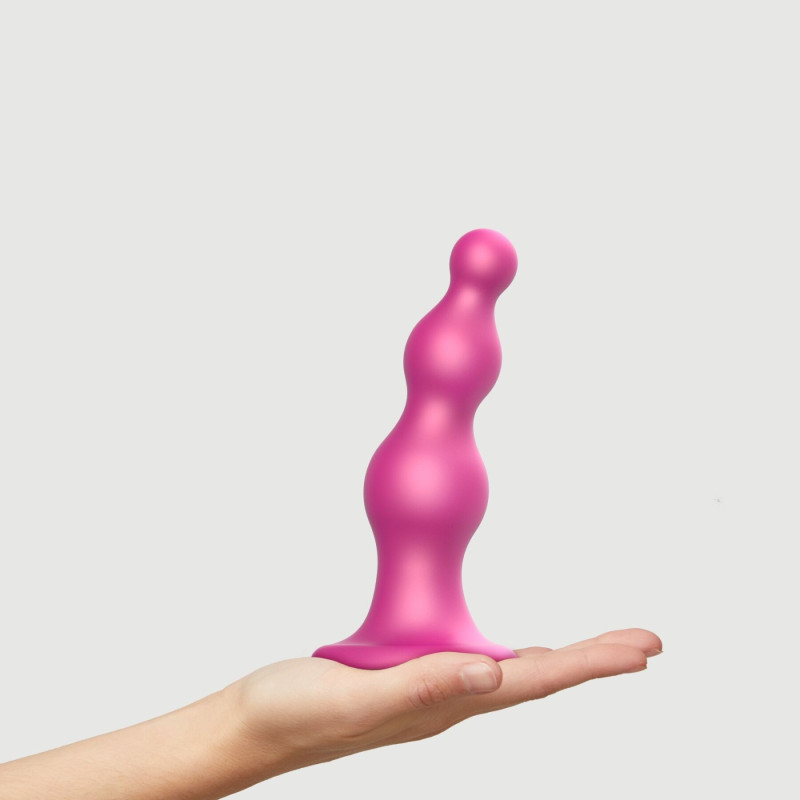 Насадка для страпону Strap-On-Me Dildo Plug Beads Framboise Metallic L