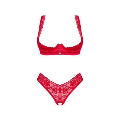 Комплект білизни Obsessive Lacelove cupless 2-pcs set M/L