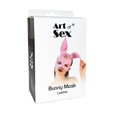 Шкіряна маска зайчика Art of Sex - Bunny mask, червона