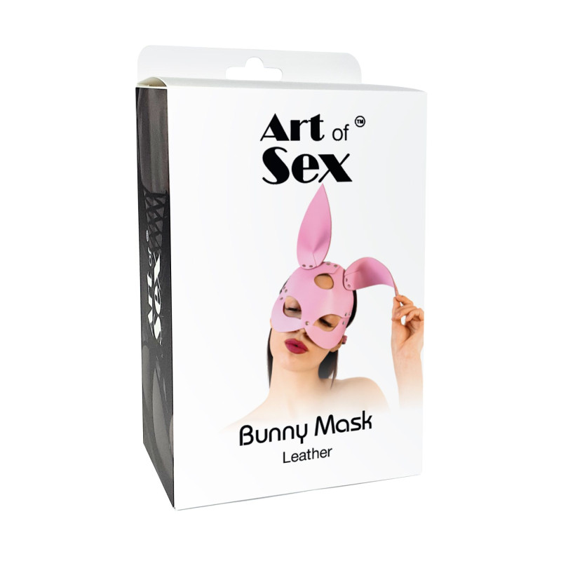 Шкіряна маска зайчика Art of Sex - Bunny mask, колір Червоний
