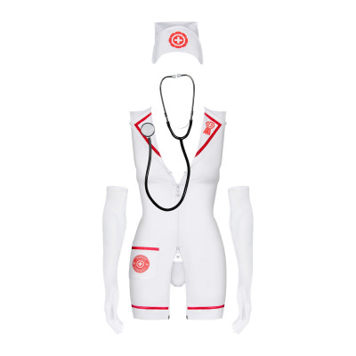Еротичний костюм медсестри Obsessive Emergency dress S/M + stethoscope