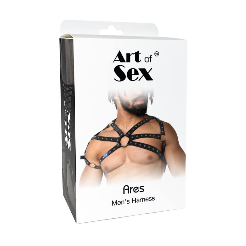 Чоловіча портупея Art of Sex - Ares, натуральна шкіра, колір Чорний, розмір L-XXL