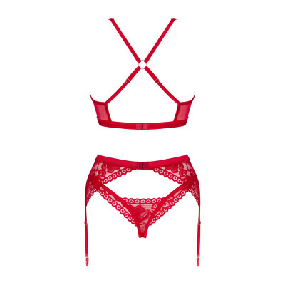 Комплект білизни Obsessive Lacelove cupless 3-pcs set M/L