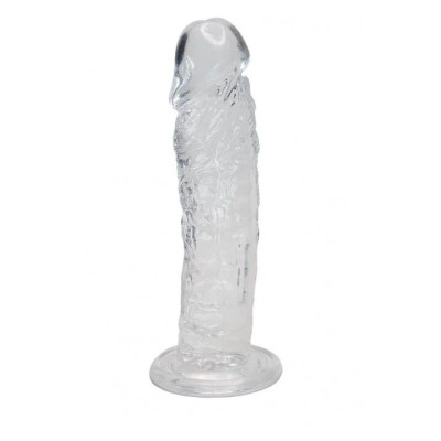 Прозорий фалоімітатор Alive Jelly Dildo Empire, ТПЕ, присоска, діаметр 4.3 см, довжина 19.3 см (мʼята упаковка)