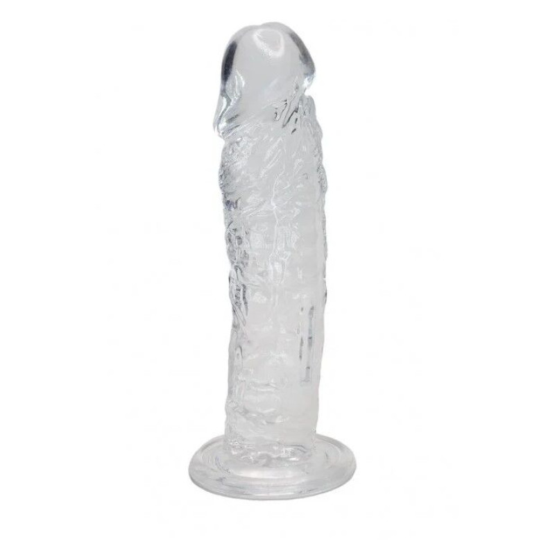 Прозорий фалоімітатор Alive Jelly Dildo Empire, ТПЕ, присоска, діаметр 4.3 см, довжина 19.3 см (мʼята упаковка)