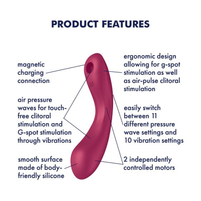 Вакуумний стимулятор із вібрацією Satisfyer Curvy Trinity 1 Red
