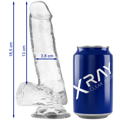 Прозорий фалоімітатор XRay 13х3,8 см