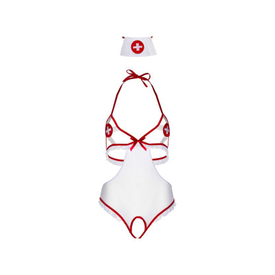 Костюм медсестри Leg Avenue Naughty Nurse, one size, боді та шапочка