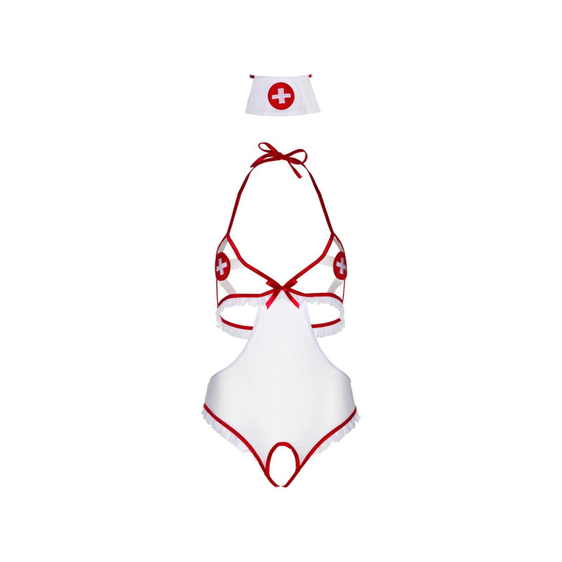 Костюм медсестри Leg Avenue Naughty Nurse, one size, боді та шапочка