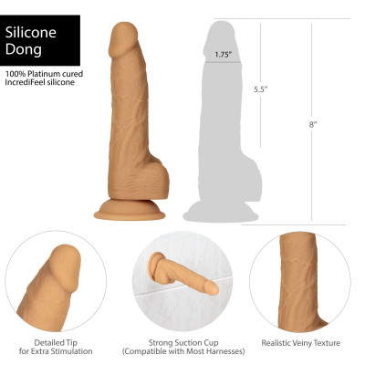 Фалоімітатор ADDICTION - 8ʼ DUAL DENSITY SILICONE DILDO - CARAMEL