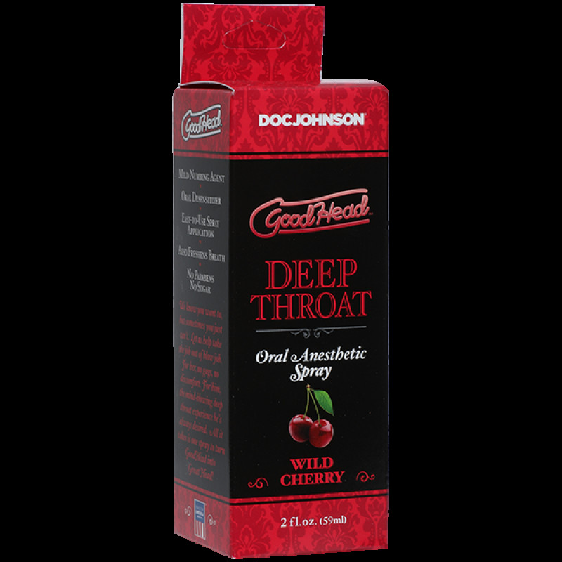 Спрей для глибокого мінету Doc Johnson GoodHead DeepThroat Spray - Дика Вишня 59 мл (м'ята упаковка)