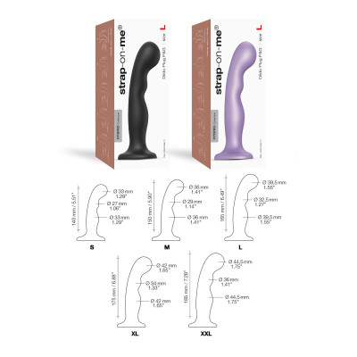Насадка для страпону Strap-On-Me Dildo Plug P&G Lilas Metallic L