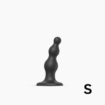 Насадка для страпону Strap-On-Me Dildo Plug Beads Black S Насадка для страпону Strap-On-Me Dildo Plug Beads Black S