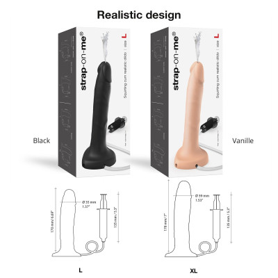 Закінчуючий фалоімітатор Strap-On-Me SQUIRTING CUM DILDO REALISTIC Vanila L