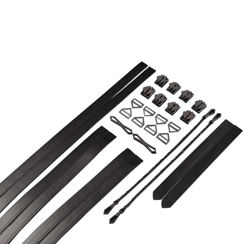 Набір з 8 ременів для зв'язування LOCKINK 8-Bondage-Straps Restraint Set - Black