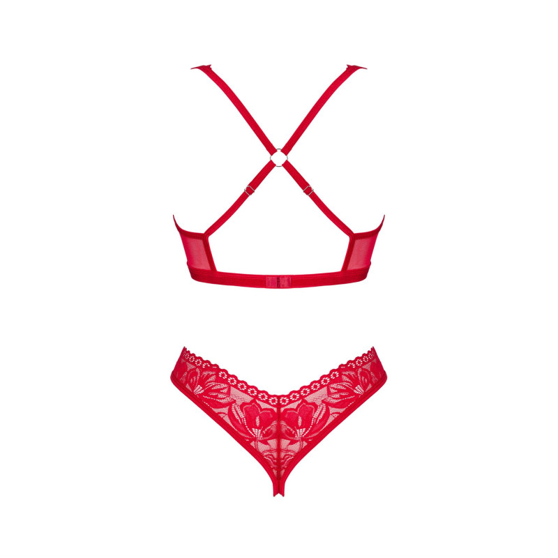 Комплект білизни Obsessive Lacelove cupless 2-pcs set M/L