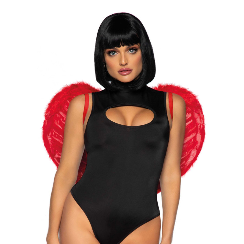 Крила дияволиці Leg Avenue devil wings Red, справжні пір'я