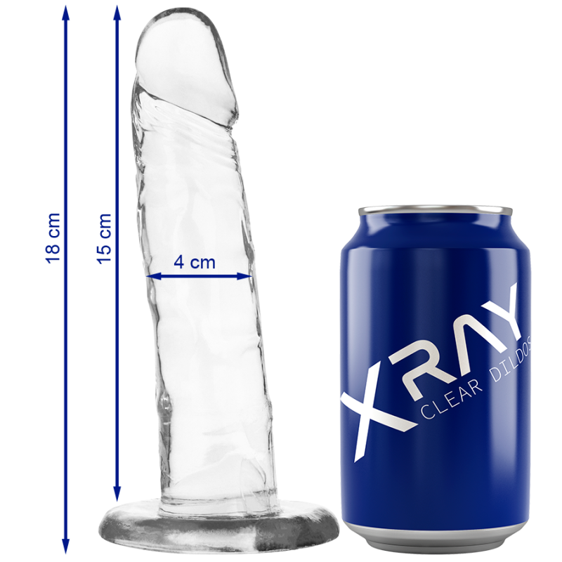 Прозорий фалоімітатор XRay 15х4 см