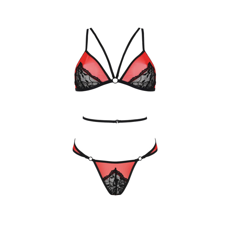 Комплект білизни PEONIA SET Red XXL/3XL Passion