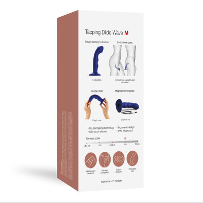 Насадка для страпону Strap-On-Me TAPPING DILDO WAVE - NIGHT BLUE
