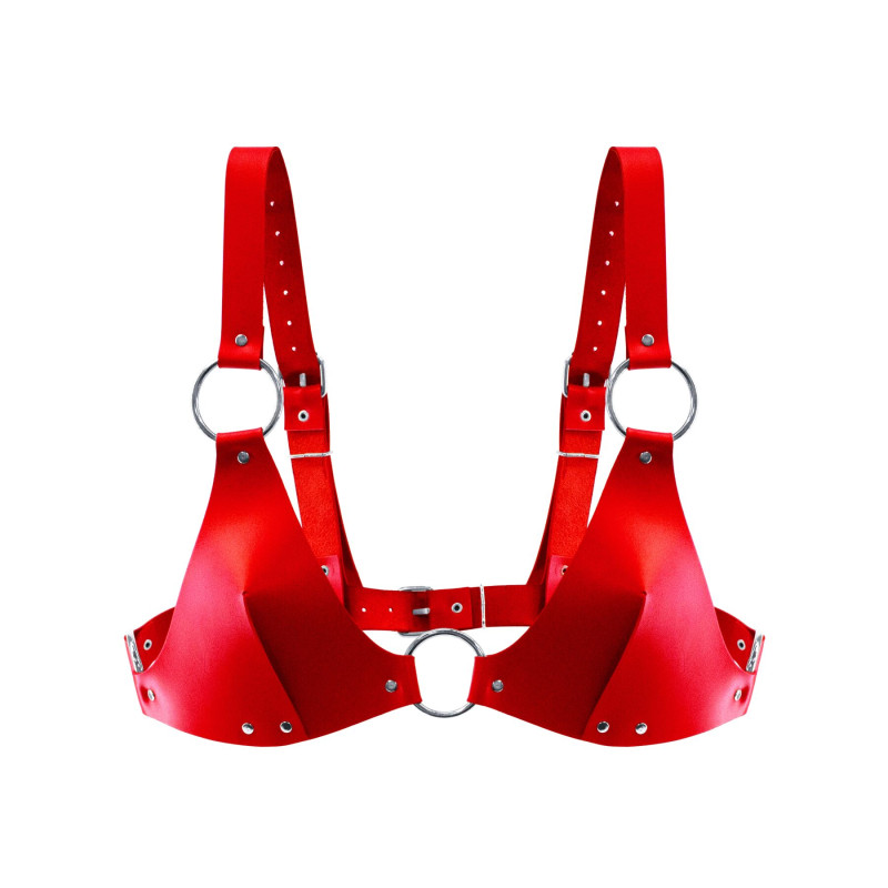 Ліф із натуральної шкіри Feral Feelings - Bikini Top Red