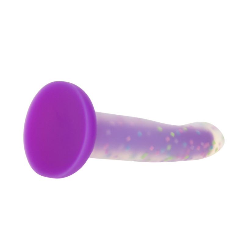 Фалоімітатор ADDICTION Rave 8″, що світиться в темряві, Glow in the Dark Dildo Purple Confetti , 20,3 см