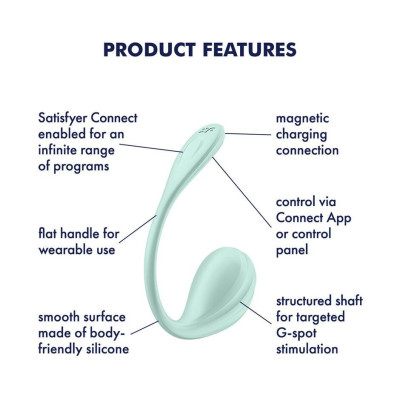 Віброяйце Satisfyer Smooth Petal Connect App Mint