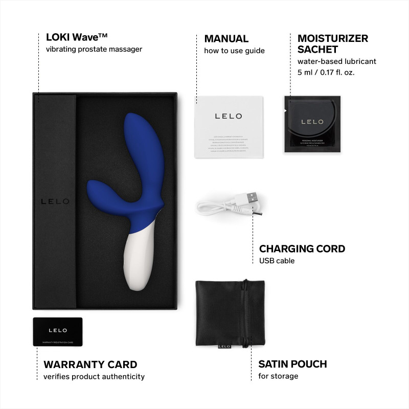 Масажер простати LELO Loki Wave Federal Blue, 2 мотори, привабливий рух + стимуляція промежини