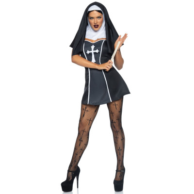 Костюм черниці Leg Avenue Naughty Nun M, сукня, головний убір