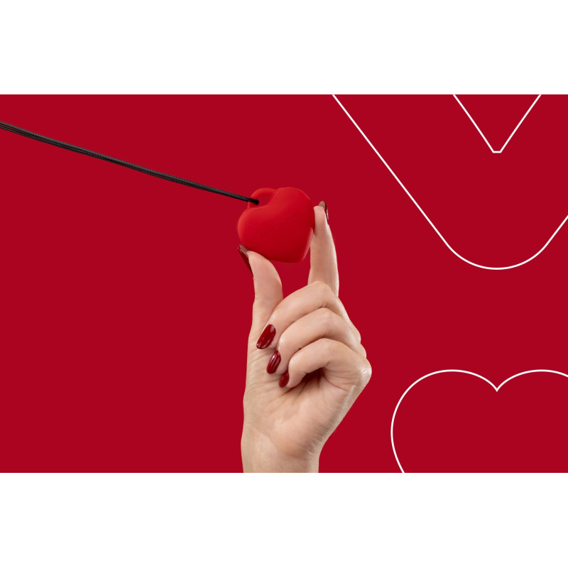 Міні-вібратор «Серце» FairyGasm PleasureStone red, 9 режимів, на шнурку