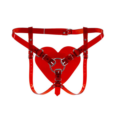 Трусики для страпону Серце Feral Feelings - Hearts Strap-on Belt Red Trasparent