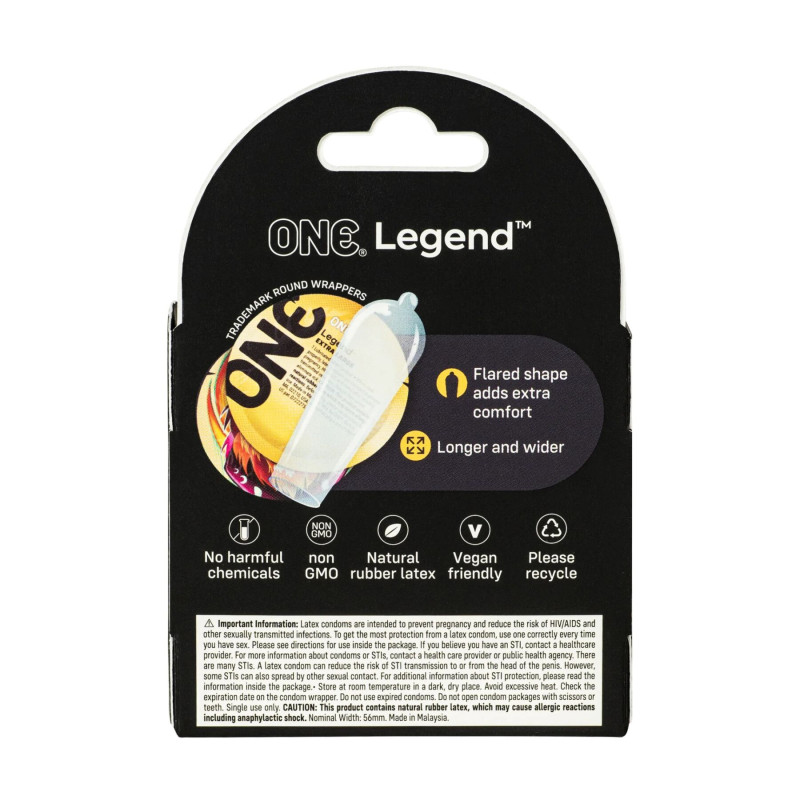 Презервативи ONE Legend XL 3 шт, картонна коробка