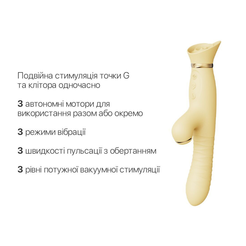 Пульсатор-вібратор із вакуумною стимуляцією клітора Zalo - ROSE Thruster Lemon Yellow (м'ята упаковка)