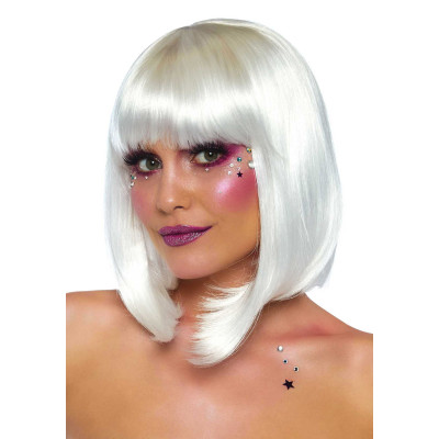 Перука, що світиться в темряві Leg Avenue Pearl short natural bob wig White, короткий, перлинний, 33 см