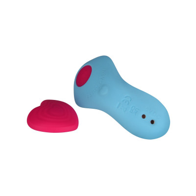 Вібратор в трусики FairyGasm HeartGem Blue, пульт дистанційного керування, на магніті