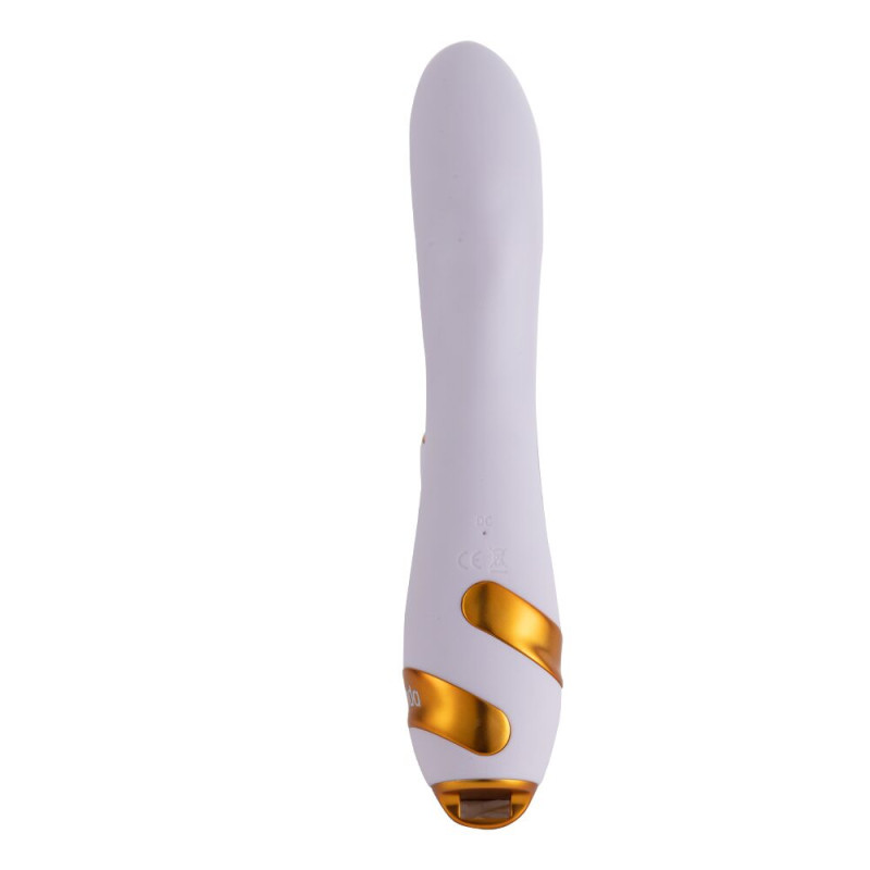 Вібратор-кролик із флоггером LOCKINK SEVANDA Whip Vibrating Massage Wand - White & Golden