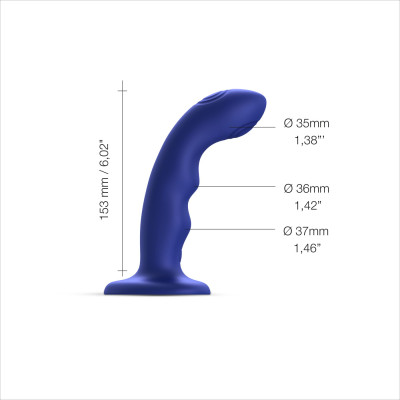 Насадка для страпону Strap-On-Me TAPPING DILDO WAVE - NIGHT BLUE