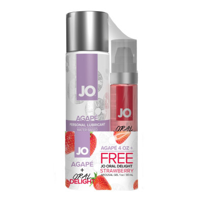 Набір лубрикантів JO GWP - Agape 120 ml + Oral Delight - Полуниця 30мл (термін до 08.24)
