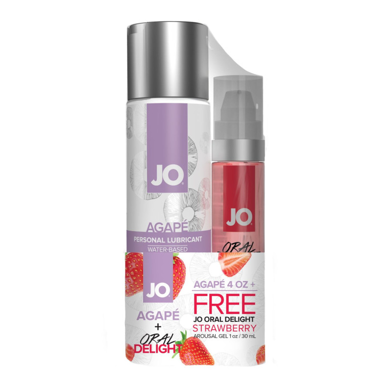 Набір лубрикантів JO GWP - Agape 120 ml + Oral Delight - Полуниця 30мл (термін до 08.24)