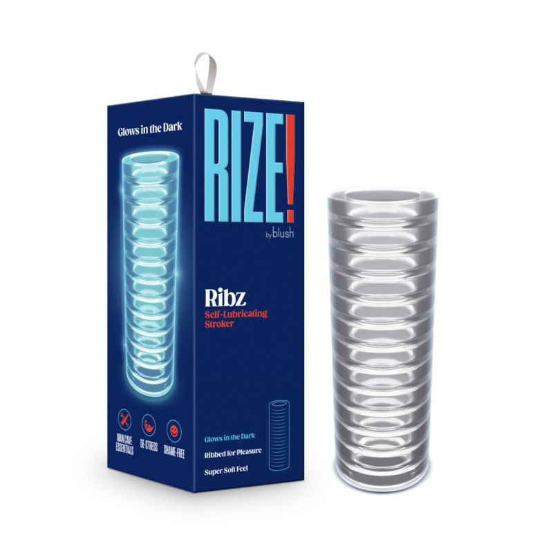 Мастурбатор Rize by Blush - Ribz Glow in the Dark Masturbator, прозорий