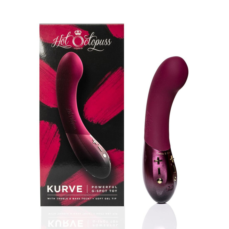 Вібратор для точки G Hot Octopuss KURVE, Treble and Bass Technology, 2 мотори, м'який кінчик